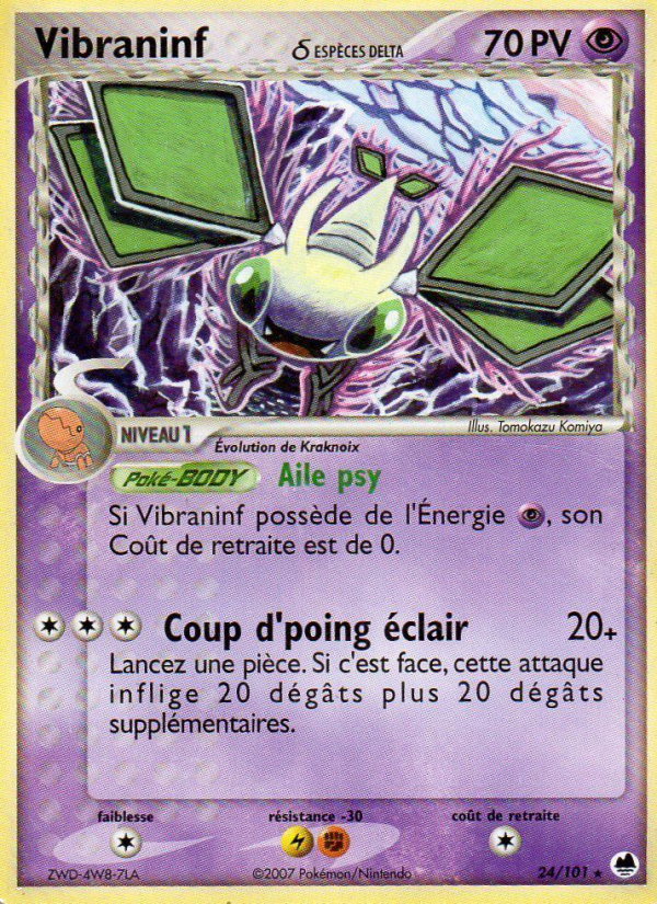 Vibraninf δ 24 — EX Dragon Frontiers (French Pokémon TCG card)