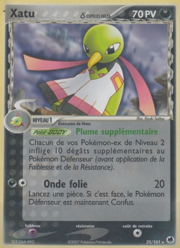 Xatu δ 25 — EX Dragon Frontiers (French Pokémon TCG card)