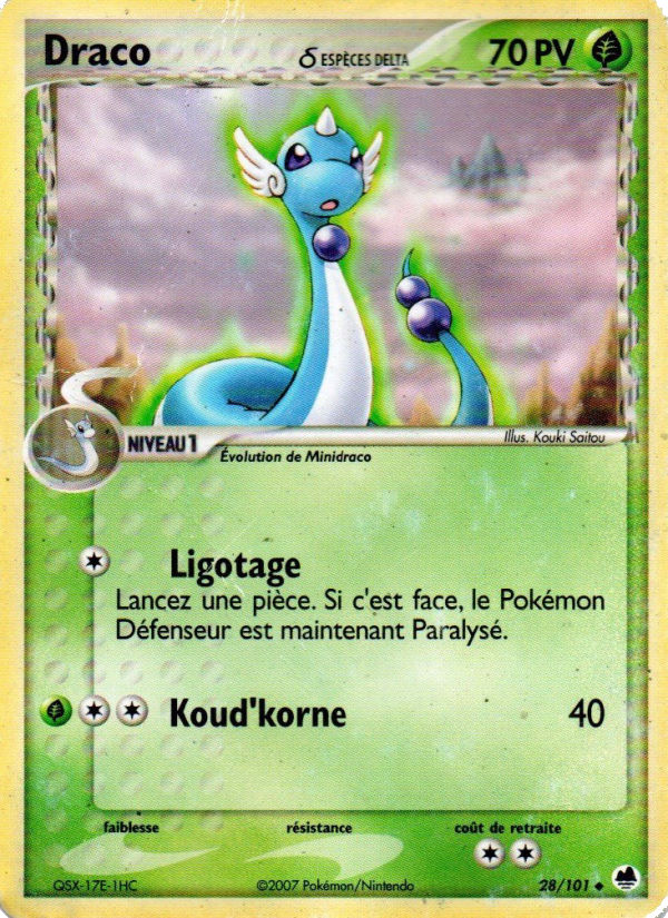 Draco δ 28 — EX Dragon Frontiers (French Pokémon TCG card)
