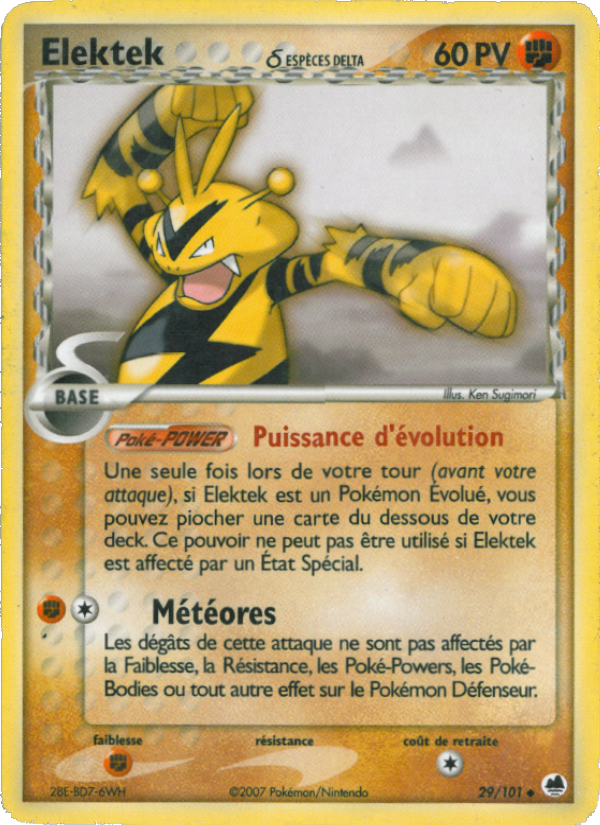 Elektek δ 29 — EX Dragon Frontiers (French Pokémon TCG card)