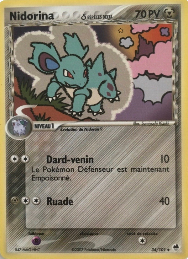 Nidorina δ 34 — EX Dragon Frontiers (French Pokémon TCG card)