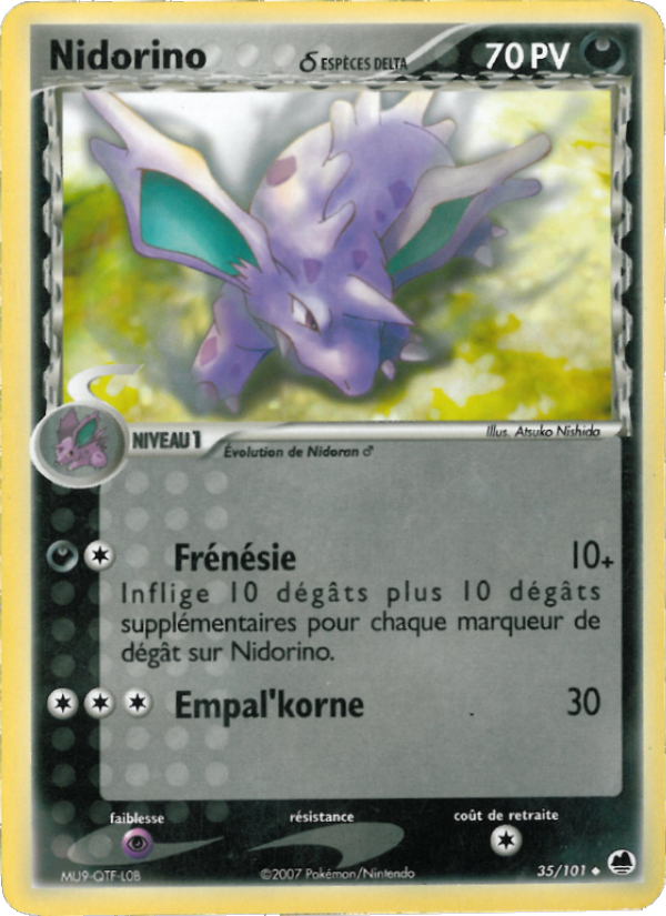 Nidorino δ 35 — EX Dragon Frontiers (French Pokémon TCG card)