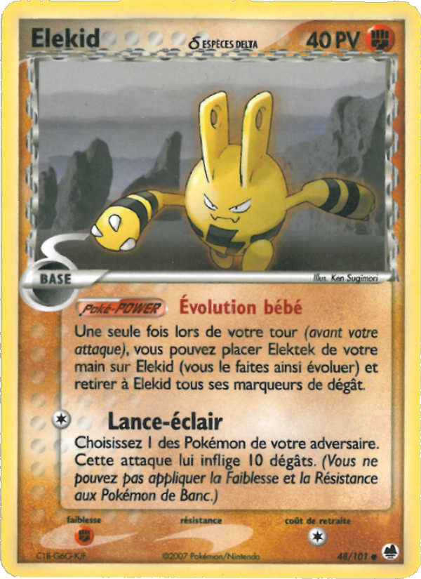 Elekid δ 48 — EX Dragon Frontiers (French Pokémon TCG card)