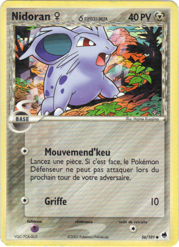 Nidoran ♀ δ 56 — EX Dragon Frontiers (French Pokémon TCG card)