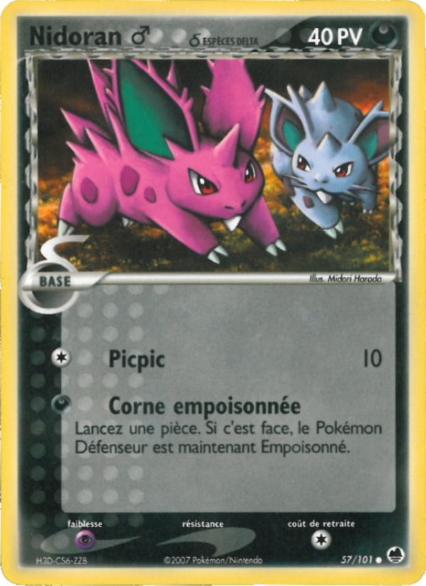 Nidoran ♂ δ 57 — EX Dragon Frontiers (French Pokémon TCG card)