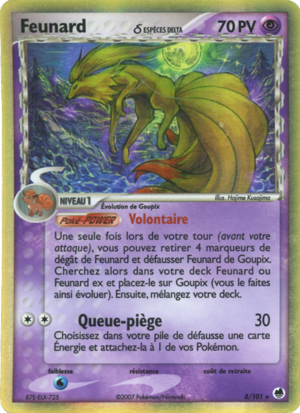 Feunard δ 8 — EX Dragon Frontiers (French Pokémon TCG card)