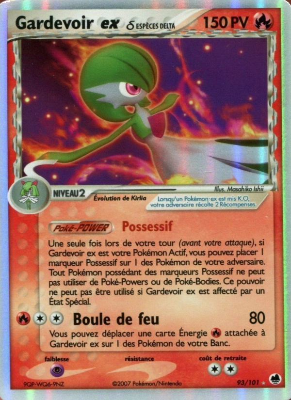 Gardevoir ex δ 93 — EX Dragon Frontiers (French Pokémon TCG card)