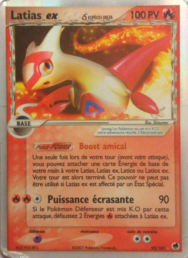 Latias ex δ 95 — EX Dragon Frontiers (French Pokémon TCG card)