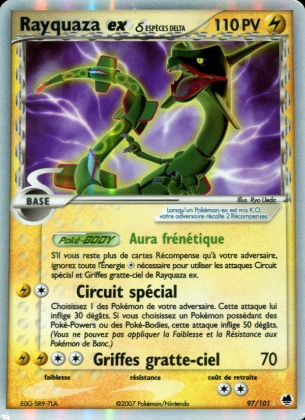 Rayquaza ex δ 97 — EX Dragon Frontiers (French Pokémon TCG card)
