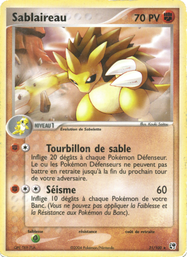 Sablaireau 21 — EX Sandstorm (French Pokémon TCG card)