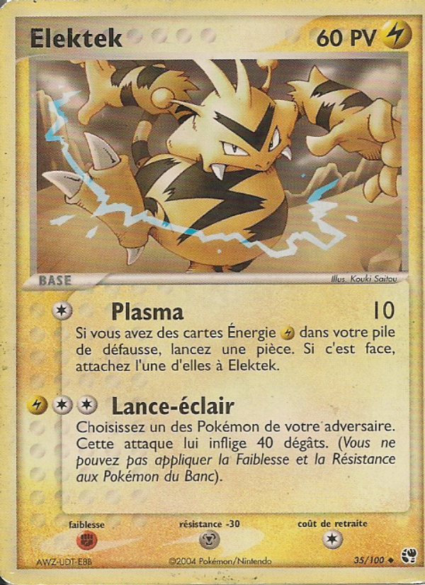Elektek 35 — EX Sandstorm (French Pokémon TCG card)