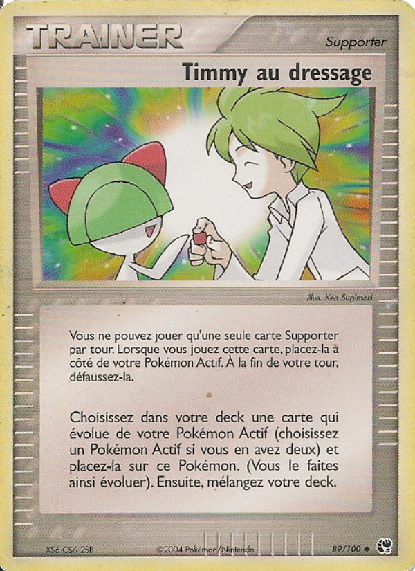 Timmy au dressage 89 — EX Sandstorm (French Pokémon TCG card)