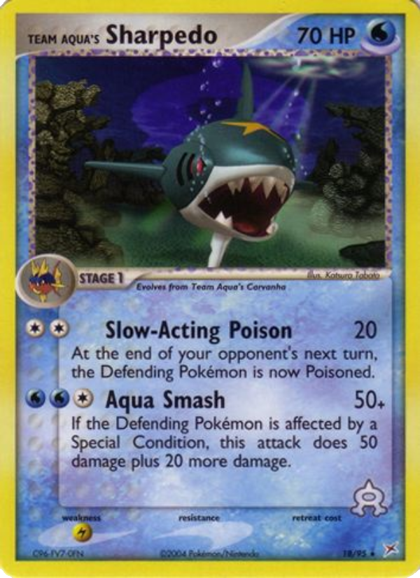 Sharpedo de Team Aqua 18 — EX Team Magma vs Team Aqua (French Pokémon TCG card)