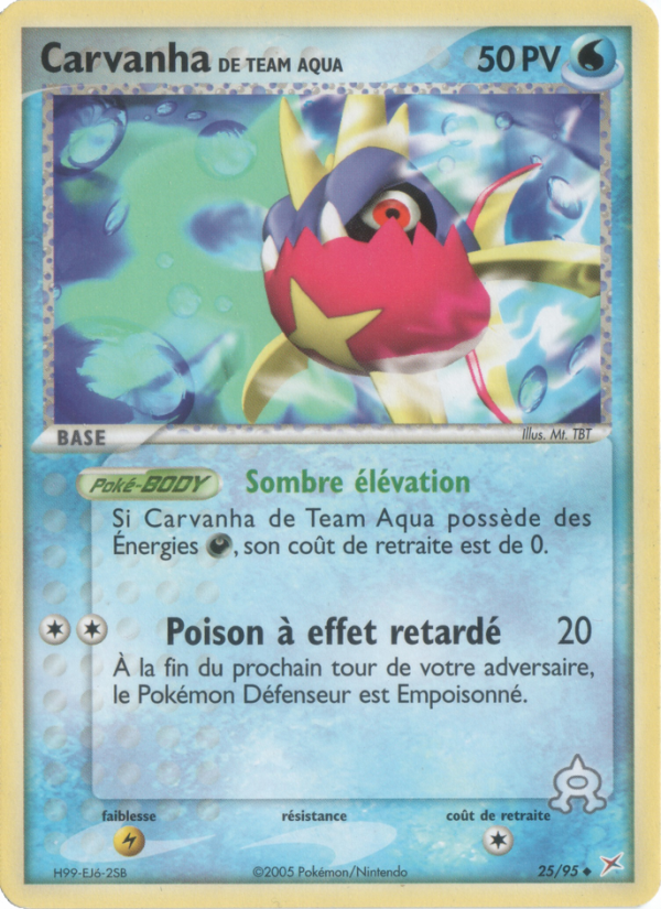 Carvanha de Team Aqua 25 — EX Team Magma vs Team Aqua (French Pokémon TCG card)