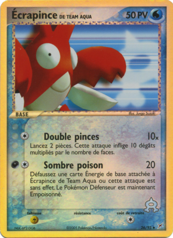 Écrapince de Team Aqua 26 — EX Team Magma vs Team Aqua (French Pokémon TCG card)