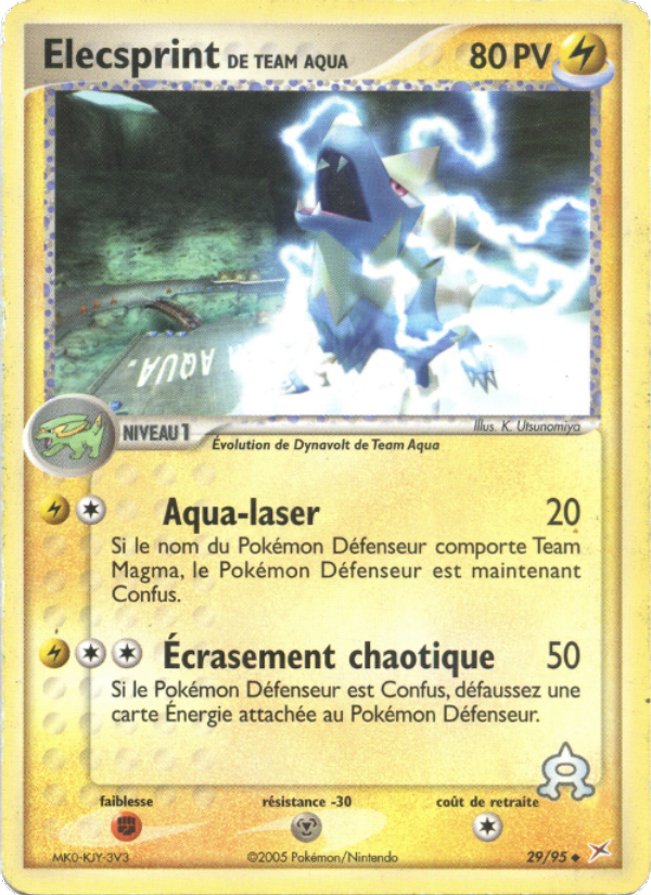 Elecsprint de Team Aqua 29 — EX Team Magma vs Team Aqua (French Pokémon TCG card)