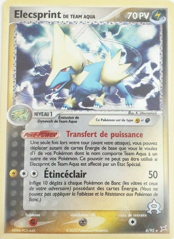 Elecsprint de Team Aqua 4 — EX Team Magma vs Team Aqua (French Pokémon TCG card)