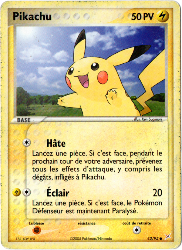 Pikachu 43 — EX Team Magma vs Team Aqua (French Pokémon TCG card)