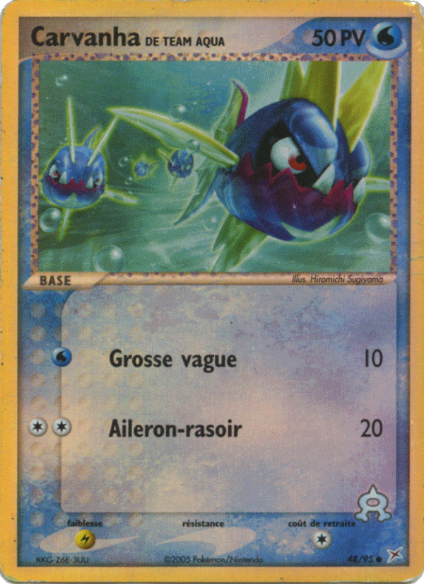 Carvanha de Team Aqua 48 — EX Team Magma vs Team Aqua (French Pokémon TCG card)