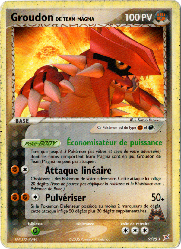 Groudon de Team Magma 9 — EX Team Magma vs Team Aqua (French Pokémon TCG card)