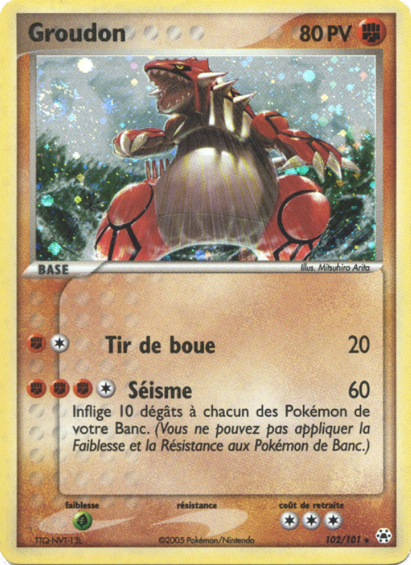 Groudon 102 — EX Hidden Legends (French Pokémon TCG card)