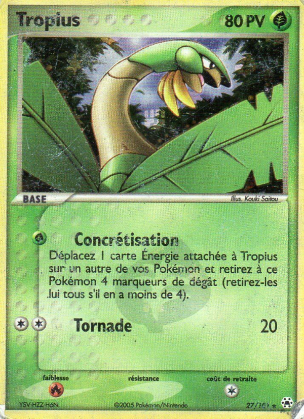 Tropius 27 — EX Hidden Legends (French Pokémon TCG card)