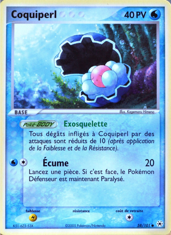 Coquiperl 58 — EX Hidden Legends (French Pokémon TCG card)
