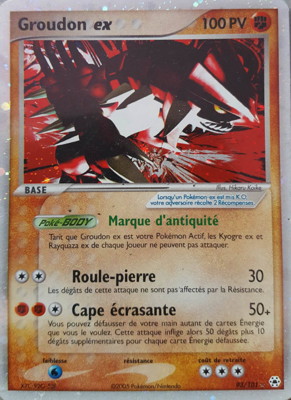 Groudon ex 93 — EX Hidden Legends (French Pokémon TCG card)