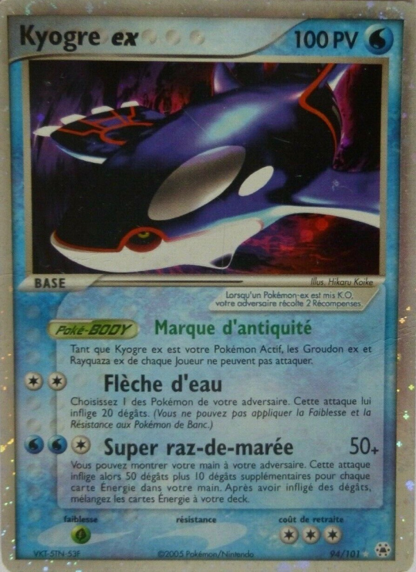 Kyogre ex 94 — EX Hidden Legends (French Pokémon TCG card)