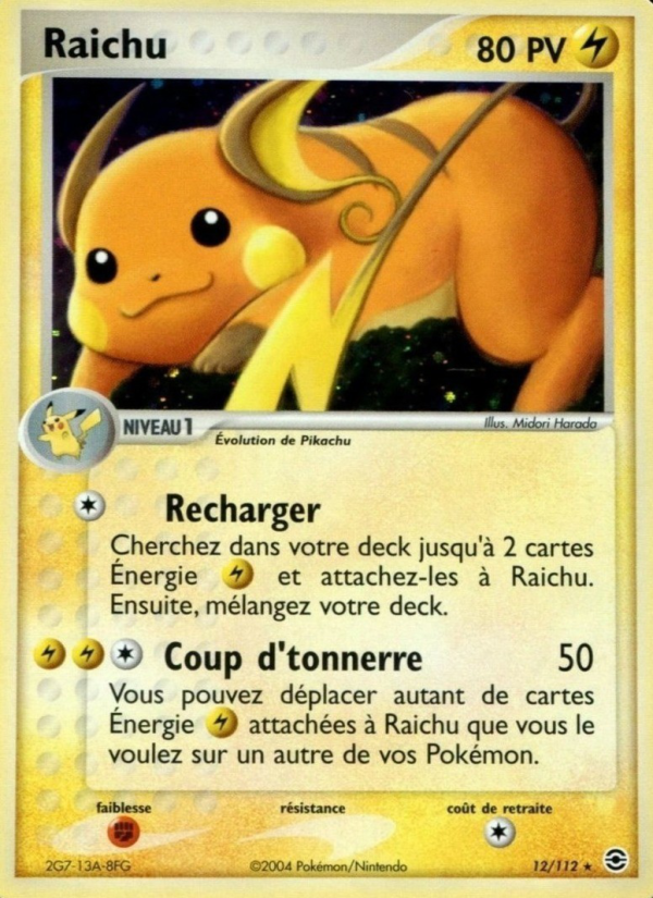 Raichu 12 — EX FireRed & LeafGreen (French Pokémon TCG card)