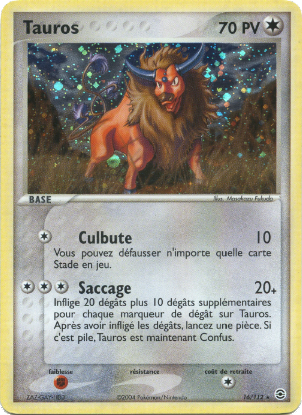 Tauros 16 — EX FireRed & LeafGreen (French Pokémon TCG card)