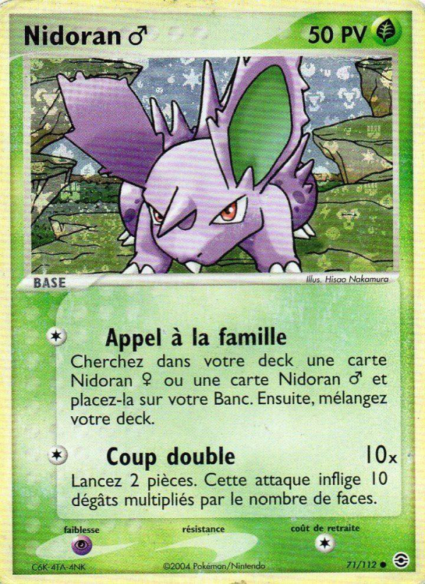 Nidoran ♂ 71 — EX FireRed & LeafGreen (French Pokémon TCG card)