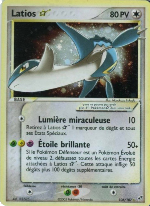 Latios ☆ 106 — EX Deoxys (French Pokémon TCG card)