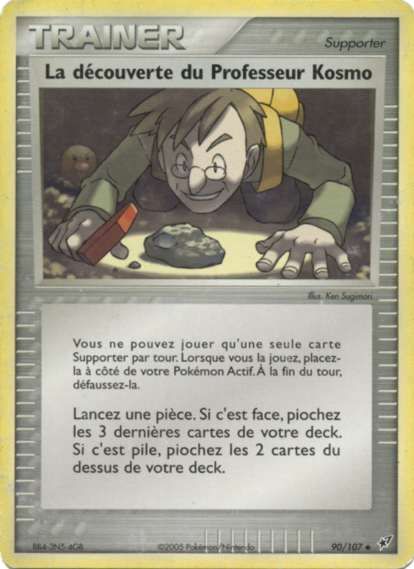 La découverte du Professeur Kosmo 90 — EX Deoxys (French Pokémon TCG card)