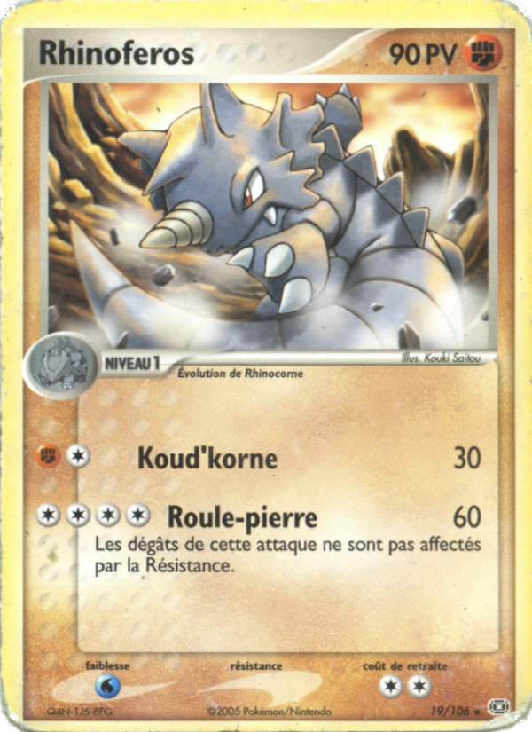Rhinoferos 19 — EX Emerald (French Pokémon TCG card)