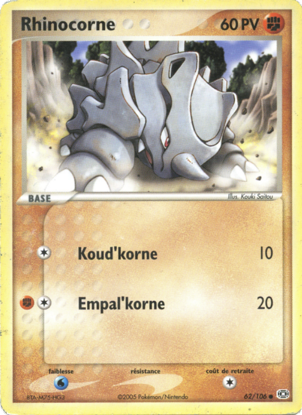 Rhinocorne 62 — EX Emerald (French Pokémon TCG card)