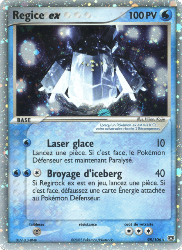 Regice ex 98 — EX Emerald (French Pokémon TCG card)