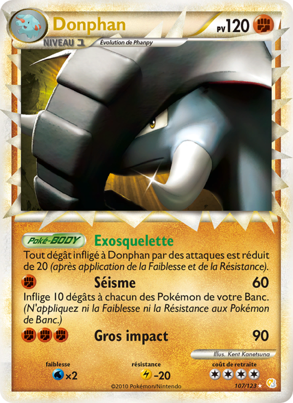 Donphan 107 — HeartGold SoulSilver (French Pokémon TCG card)