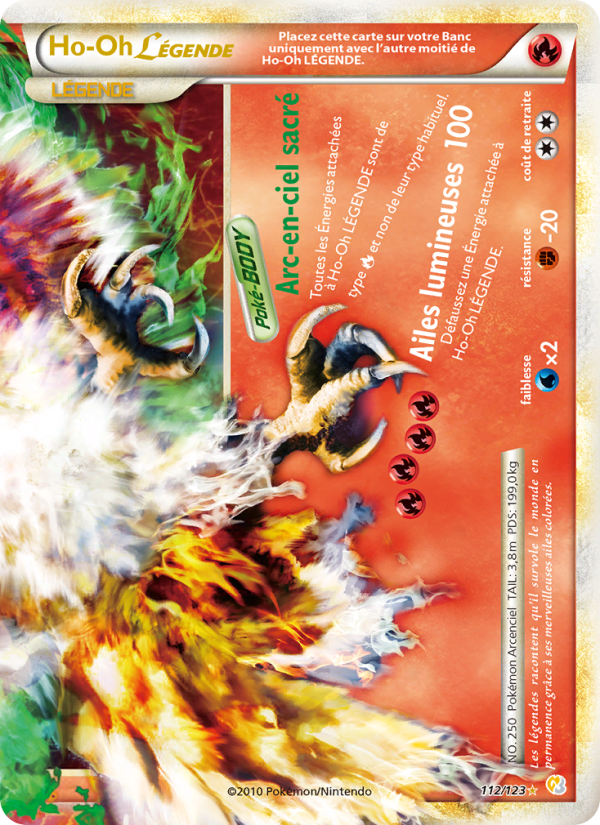 Ho-Oh LÉGENDAIRE 112 — HeartGold SoulSilver (French Pokémon TCG card)