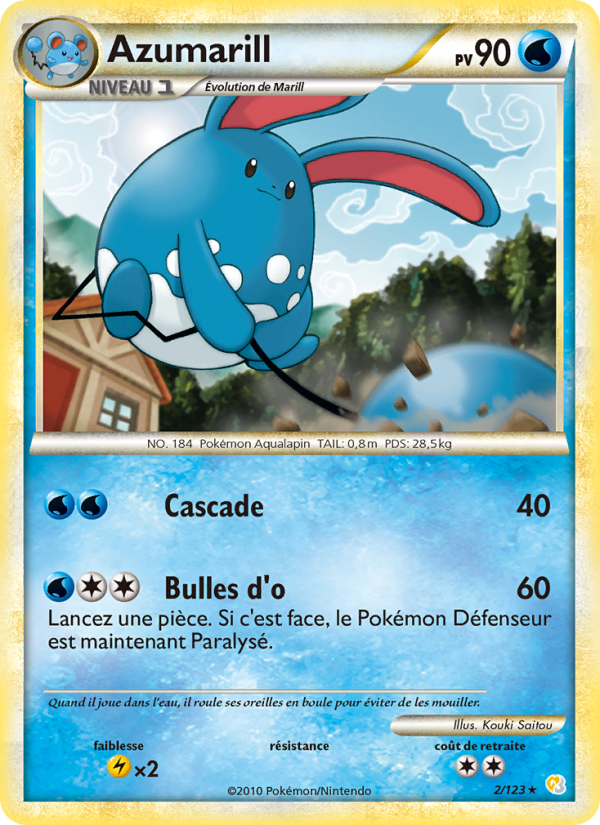 Azumarill 2 — HeartGold SoulSilver (French Pokémon TCG card)