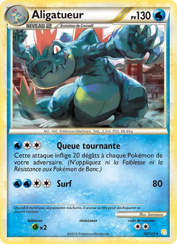 Aligatueur 20 — HeartGold SoulSilver (French Pokémon TCG card)