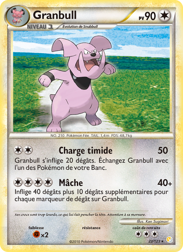 Granbull 22 — HeartGold SoulSilver (French Pokémon TCG card)