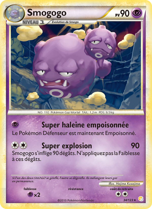 Smogogo 34 — HeartGold SoulSilver (French Pokémon TCG card)