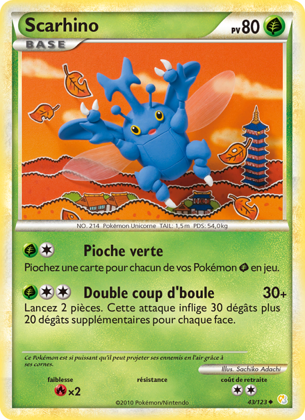 Scarhino 43 — HeartGold SoulSilver (French Pokémon TCG card)