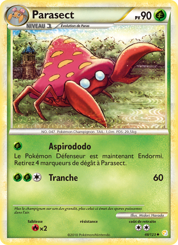Parasect 48 — HeartGold SoulSilver (French Pokémon TCG card)