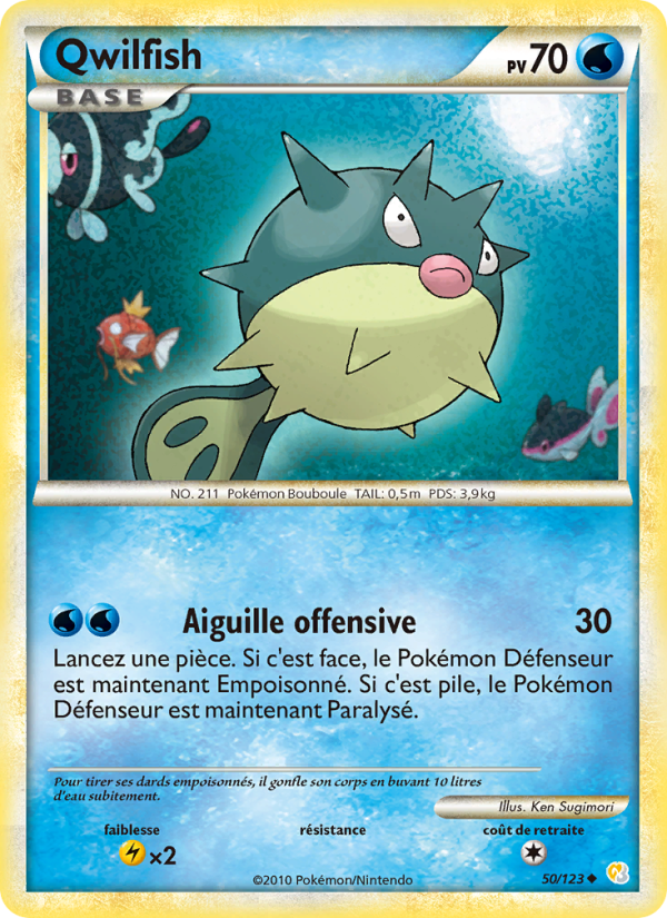 Qwilfish 50 — HeartGold SoulSilver (French Pokémon TCG card)