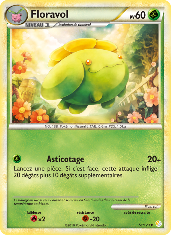 Floravol 51 — HeartGold SoulSilver (French Pokémon TCG card)