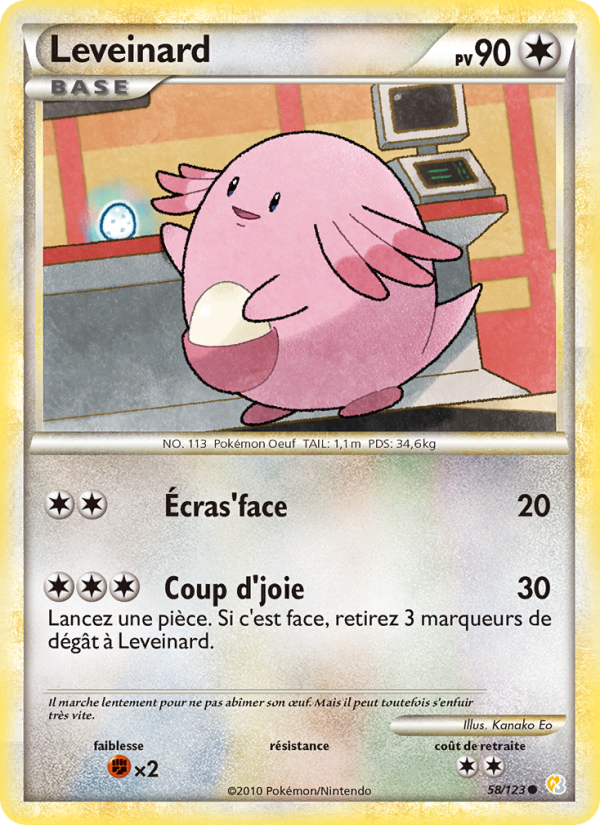 Leveinard 58 — HeartGold SoulSilver (French Pokémon TCG card)