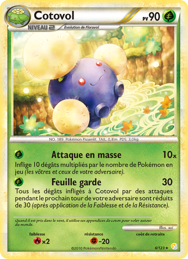 Cotovol 6 — HeartGold SoulSilver (French Pokémon TCG card)