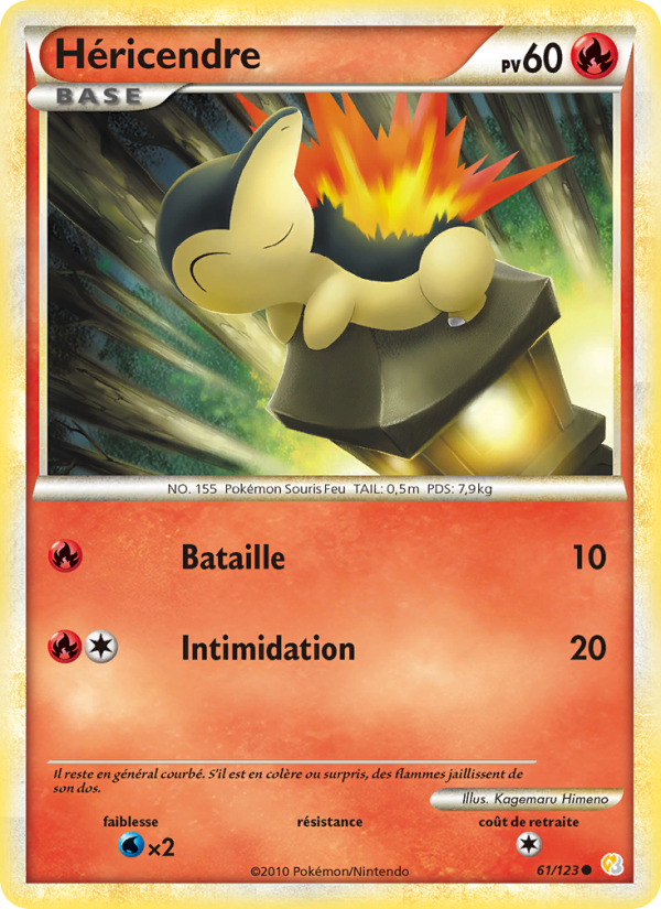 Héricendre 61 — HeartGold SoulSilver (French Pokémon TCG card)